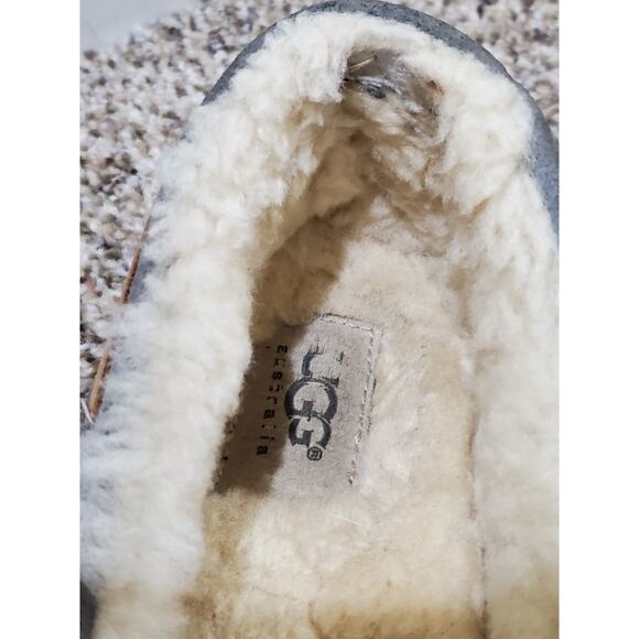 UGG Australia Men's Dakota Moccasin Slippers Gray Suede Shearling Lined Size 8? - Picture 4 of 11
